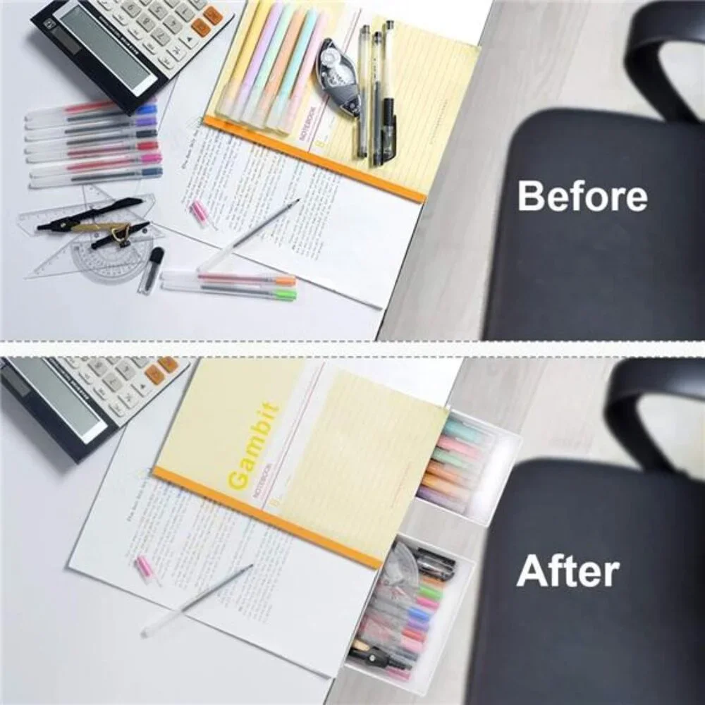 Under Desk Storage Drawer Organizer Slide Out Hidden Adhesive Desktop Table Tray